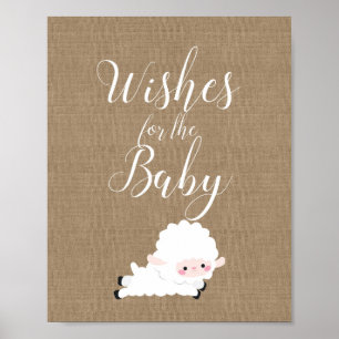 Poster Panneau de jeu Petit Baby shower d'agneau