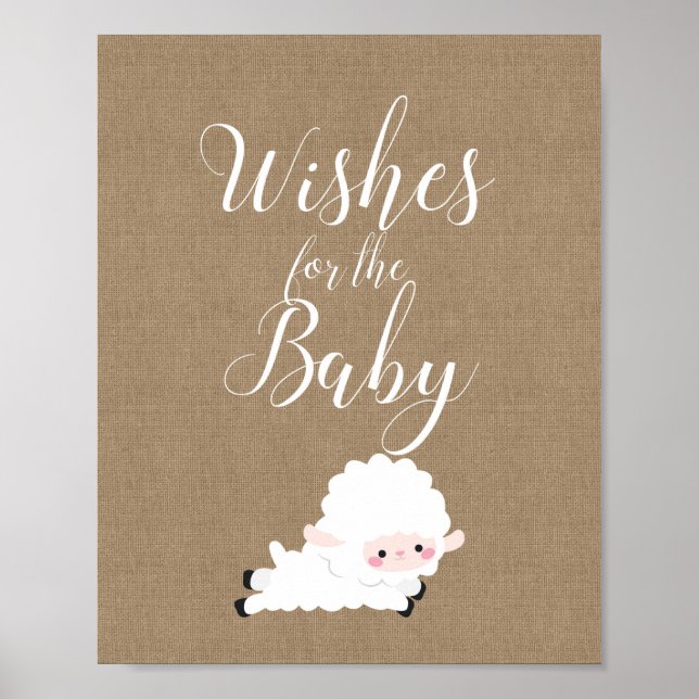 Poster Panneau de jeu Petit Baby shower d'agneau (Devant)