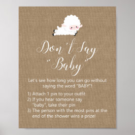 Poster Panneau de jeu Petit Baby shower d'agneau