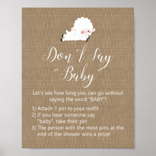 Poster Panneau de jeu Petit Baby shower d'agneau
