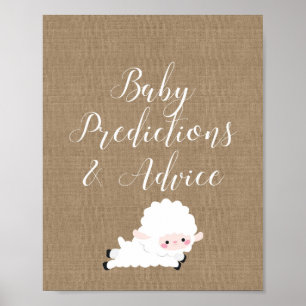 Poster Panneau de jeu Petit Baby shower d'agneau