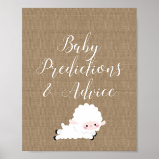 Poster Panneau de jeu Petit Baby shower d'agneau