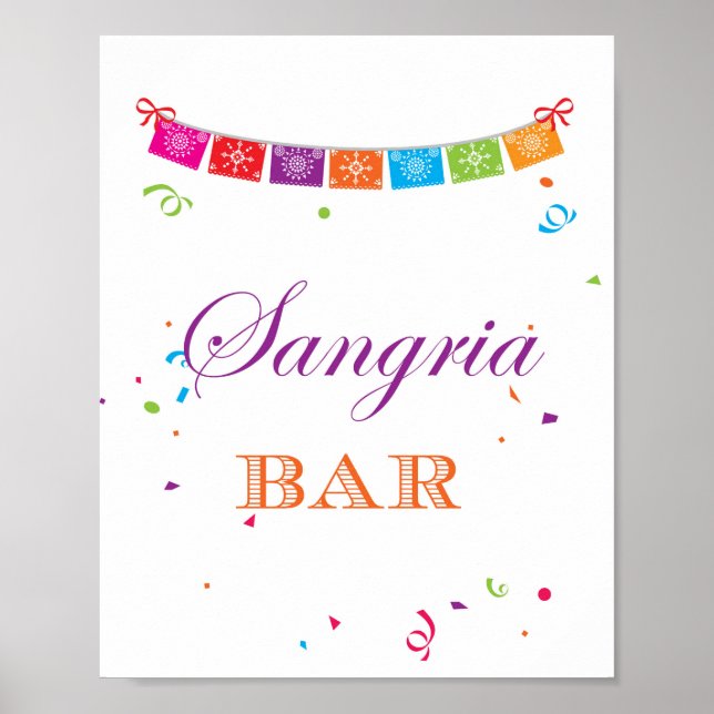 Poster Panneau de jeu pour Baby Shower Fiesta 8x10 (Devant)
