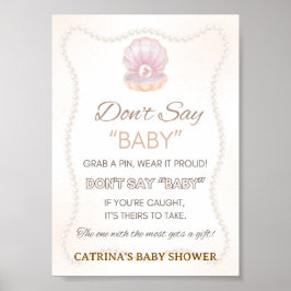 Poster Panneau de jeu pour Baby Shower Perle
