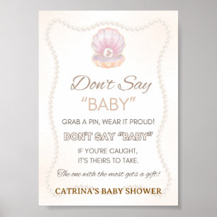 Poster Panneau de jeu pour Baby Shower Perle