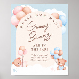 Poster Panneau de jeu pour deviner le nombre de nounours 