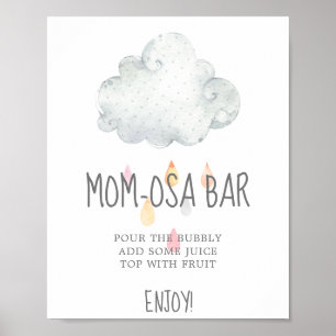 Poster Panneau de la Baby shower mère-osa pour fille dans