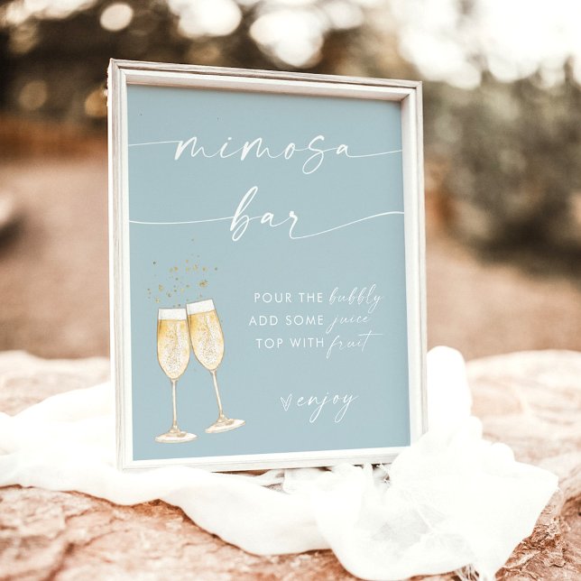 Poster Panneau de la barre Boho Fête des mariées Mimosa | (Créateur téléchargé)