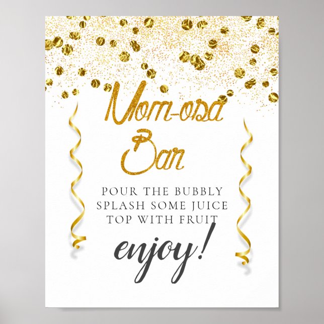 Poster Panneau de la barre de Baby shower Mimosa si éléga (Devant)
