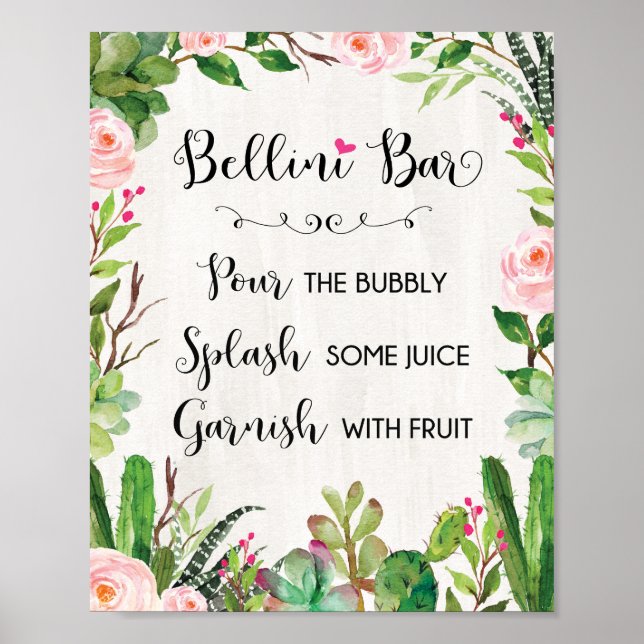 Poster Panneau de la barre de Bellini Fête du cactus Sign (Devant)