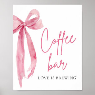 Poster Panneau de la barre de café Aquarelle Élégante en 