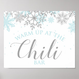 Poster Panneau de la barre de chili Winter Onederland Blu