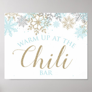 Poster Panneau de la barre de chili Winter Onederland Blu