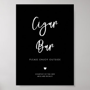 Poster Panneau de la barre de cigares noire contemporaine