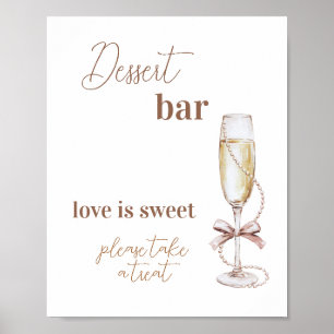 Poster Panneau de la barre de dessert de la Fête des mari