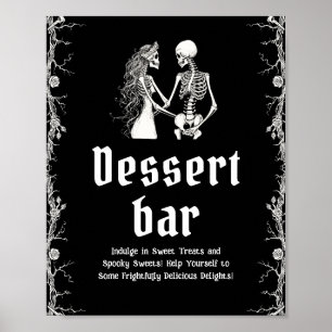 Poster Panneau de la barre de dessert de squelette d'Hall