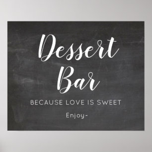 Poster Panneau de la barre de dessert du Mariage de table