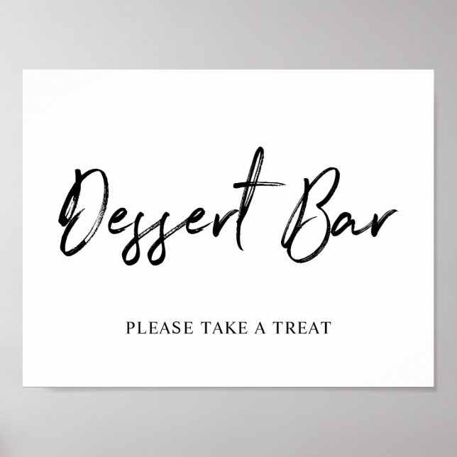 Poster Panneau de la barre de dessert noir et blanc (Devant)