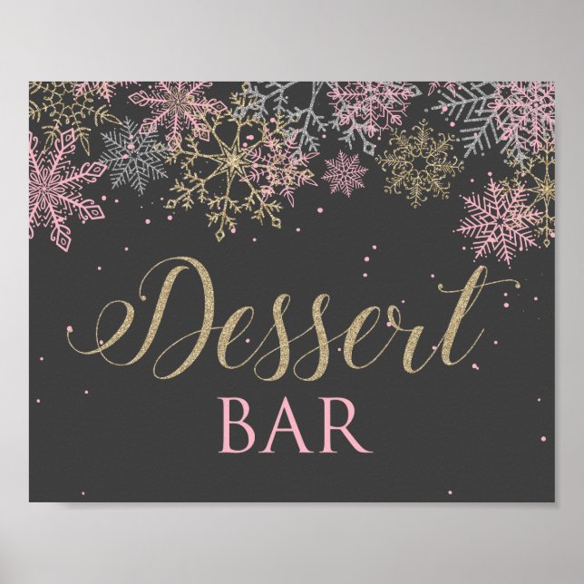 Poster Panneau de la barre de dessert Winter Wonderland (Devant)