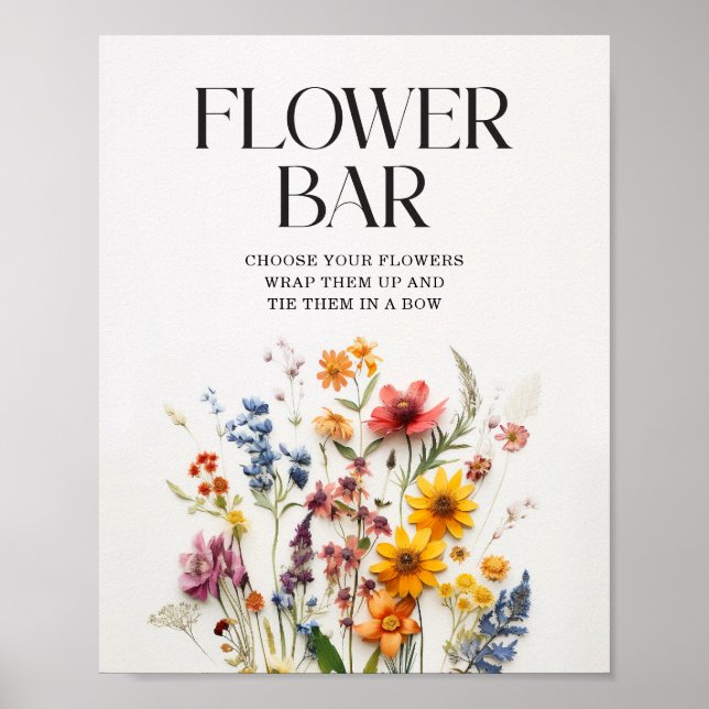 Poster Panneau de la barre de fleurs en Baby shower Fleur (Devant)