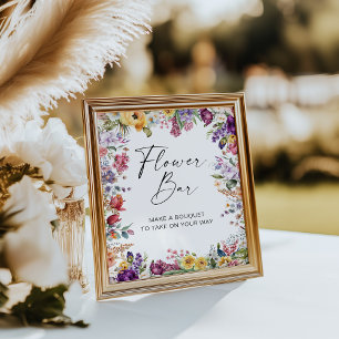 Poster Panneau de la barre de fleurs Fête des mariées de 