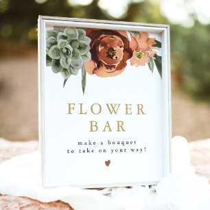 Poster Panneau de la barre de fleurs Succulente AVA Boho 