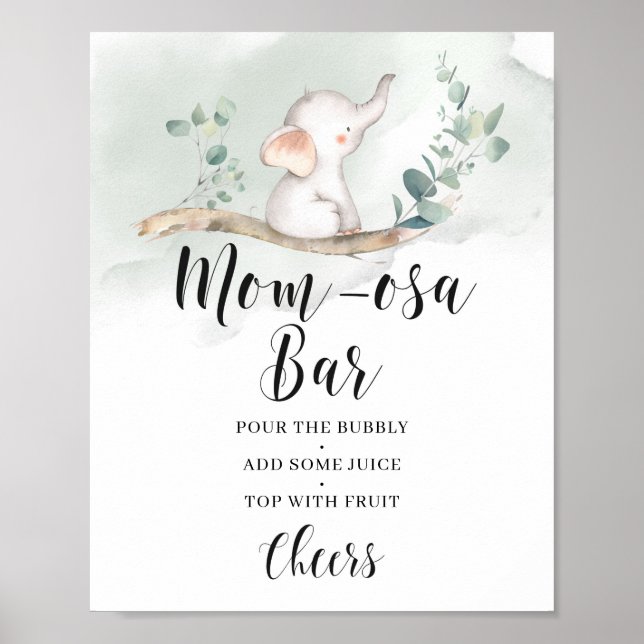 Poster Panneau de la barre de l'éléphant eucalyptus momos (Devant)