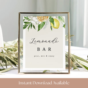 Poster Panneau de la barre de Lemonade - Décor imprimable