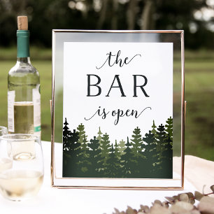 Poster Panneau de la barre de Mariage des pins hauts