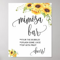 Panneau de la barre de Mimosa wedding shower marié