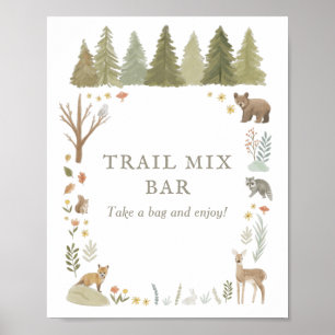 Poster Panneau de la barre de montage du Baby shower Wood