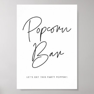 Poster Panneau de la barre de pop-corn minimaliste modern