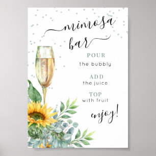Poster Panneau de la barre de tournesol d'aquarelle