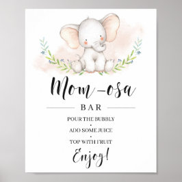 Poster Panneau de la barre d'éléphants pour fille Baby sh