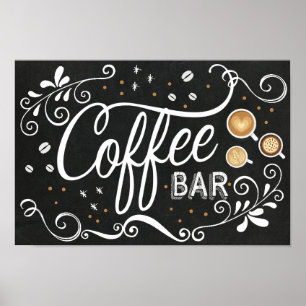 Poster Panneau de la barre du café