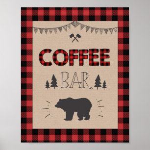 Poster Panneau de la barre du café Lumberjack Panneau de