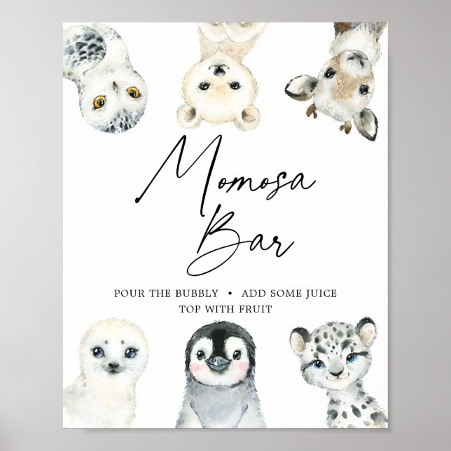 Poster Panneau de la barre du petit Baby shower arctique  (Devant)
