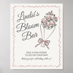 Poster Panneau de la barre Fleur Rose Fleur Fraîche