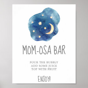 Poster Panneau de la barre Maman-osa Baby shower Lune et