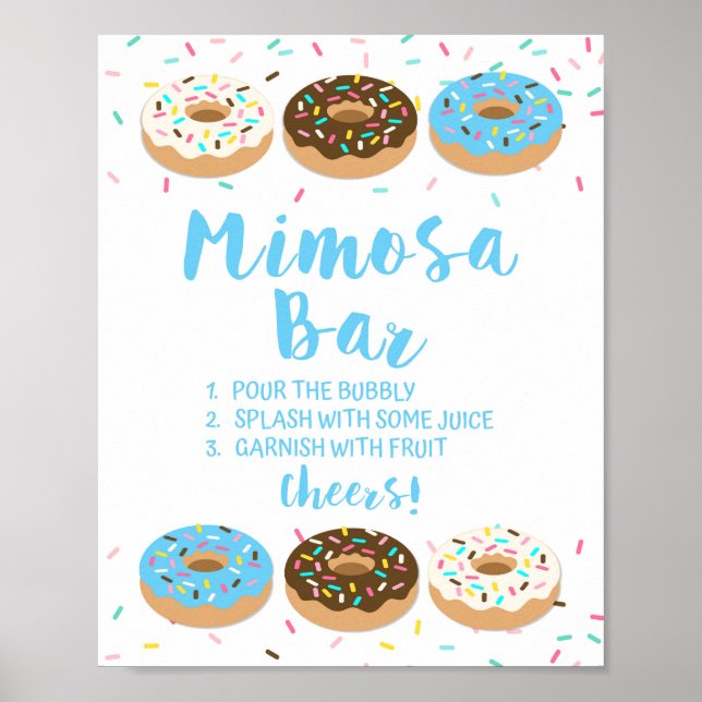 Poster Panneau de la barre Mimosa Bleu Donut Sprinkel Dou (Devant)