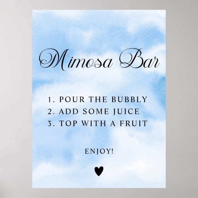 Poster Panneau de la barre Mimosa de neuf Fêtes des marié (Devant)