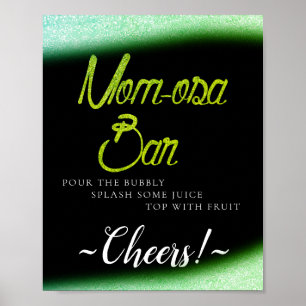 Poster Panneau de la barre Mimosa de parties scintillant 