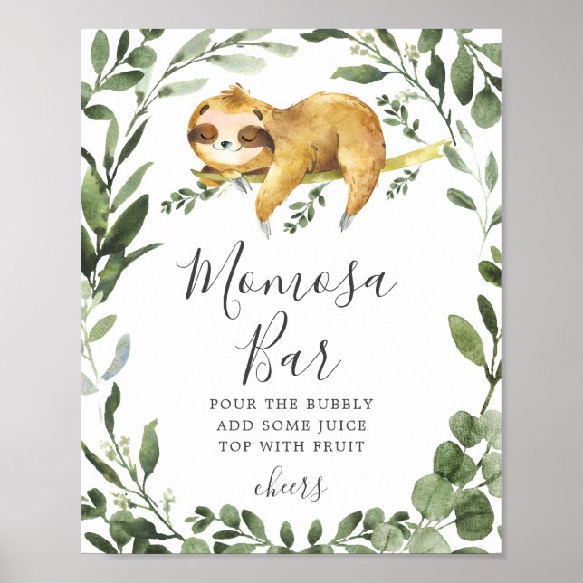 Poster Panneau de la barre Mimosa du Baby shower de fente (Devant)