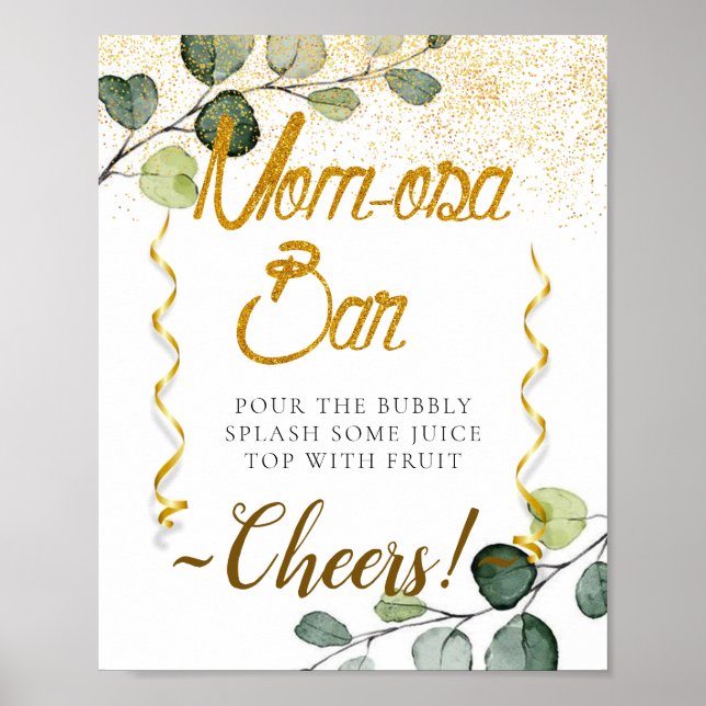 Poster Panneau de la barre Mimosa Eucalyptus Baby shower  (Devant)