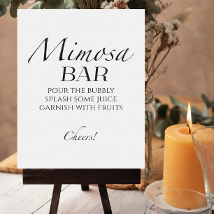 Poster Panneau de la barre Mimosa Fête des mariées noir e