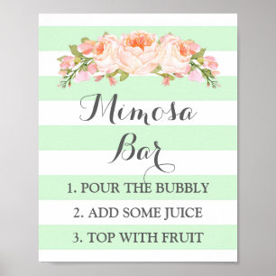 Poster Panneau de la barre Mimosa Fleurs de menthe
