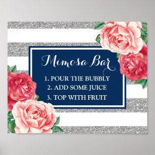 Poster Panneau de la barre Mimosa Marine Argent Grilles R