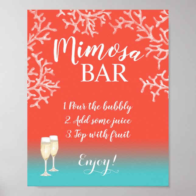 Poster Panneau de la barre Mimosa | Plage tropicale Coral (Devant)