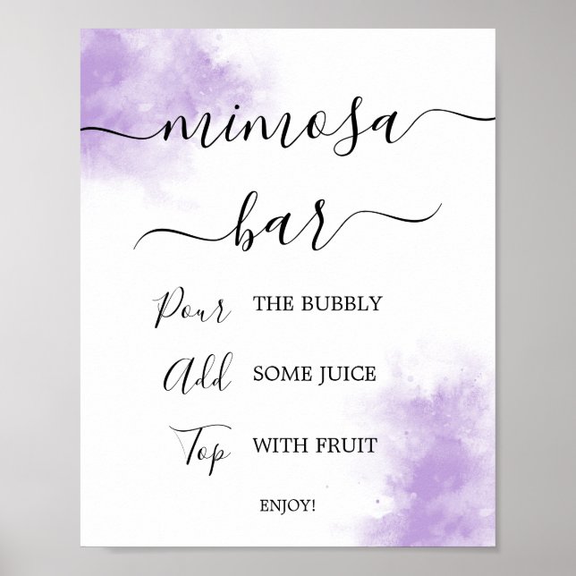 Poster Panneau de la barre Mimosa Watercolor (Devant)