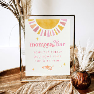 Poster Panneau de la barre Momosa du Baby shower solaire